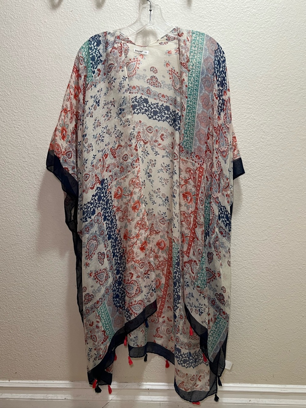 Boho Paisley Sheer Kimono Cover- Up